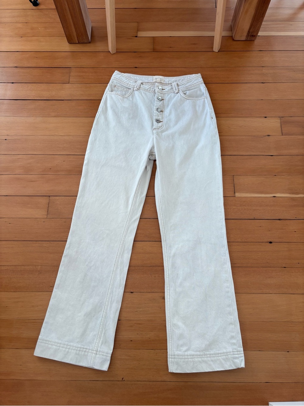 Sezane Justin Trouser in ecru denim